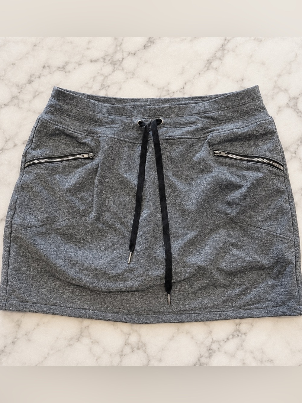 Tangerine Heather Grey Drawstring Mini Skort h